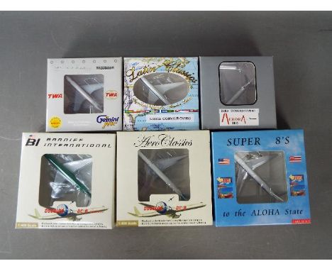 Gemini Jets, Aero Classics, Aurora Models, Other - Six boxed diecast model aircraft in 1:400 scale. Lot includes Aero Classic