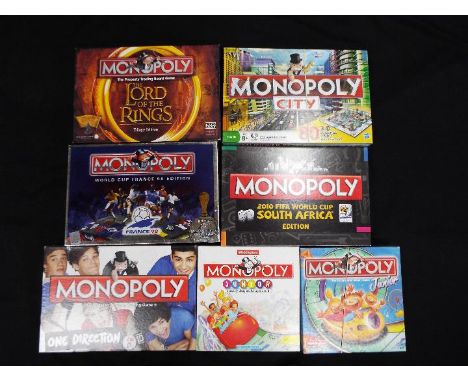 Waddingtons, Monopoly - Seven boxed modern editions of the board game Monopoly. Lot includes Monopoly 'Lord of the Rings Tril