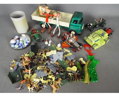 Triang, Corgi, Airfix, Schuco, Others - A mixed collection of unboxed diecast and vintage toys. Lot consists of a Triang 'Jum