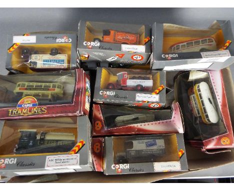 Corgi Classics, Corgi Tramlines - 16 boxed Corgi diecast vehicles. Lot includes Corgi Tramlines D992/7 'Birmingham' Tram; C94