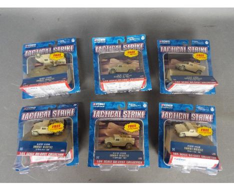 Corgi Tactical Strike - Six boxed Corgi US950105 Desert Storm HMMWV M1097A2 1:64 scale from the Corgi 'Military Strike' serie
