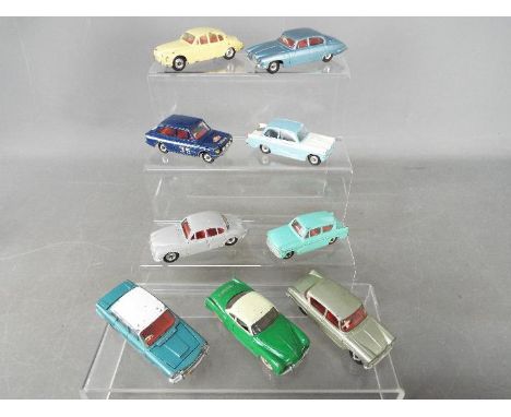 Dinky Toys - A collection of 9 unboxed diecast Dinky Toys all with spun hubs. Lot includes Dinky Toys #187 Volkswagen Karmann