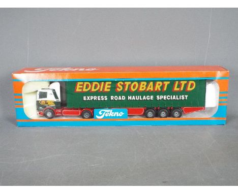 Tekno - A boxed Tekno #64 diecast 1:50 scale Scania Curtainside 'Eddie Stobart' from 'The British Collection'. The model in r