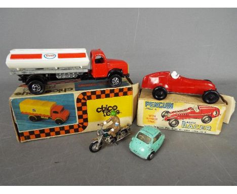 Chico Toys, Penguin, Spot-On, Britains - An interesting collection of diecast and vintage plastic toys. Lot contains an unbox