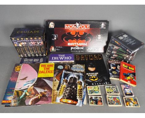 Batman, A&amp;Bc, Doctor Who, Blakes 7, Crusade - A collection of A&amp;BC Batman themed trading cards, a boxed Batman Monopo