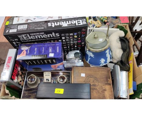 A 1930's inkstand with calendar, various Rotring pens, a Wostok watch etc 