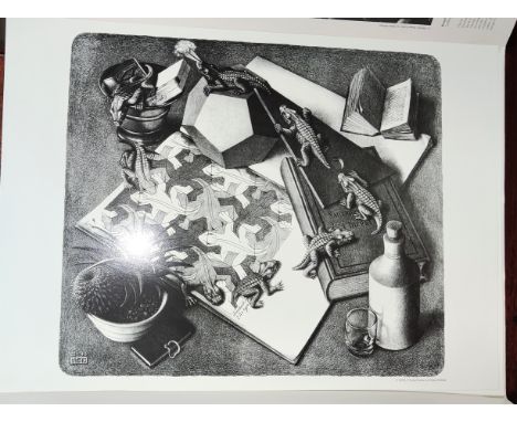 M C Escher:&nbsp; Poster book with 6 loose black and white prints 