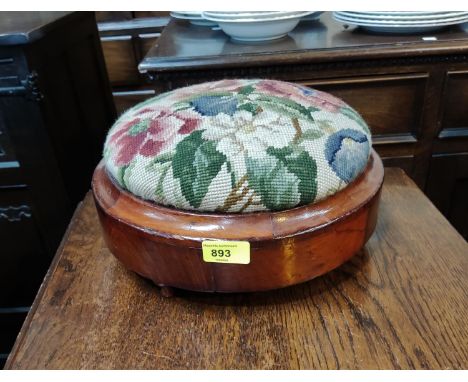 A tapestry circular footstool and firescreen 