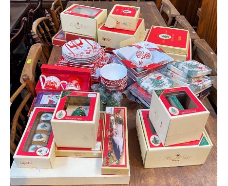 A selection of boxed Spode Christmas Tree china of various types and a selection of Spode 'Party Time'