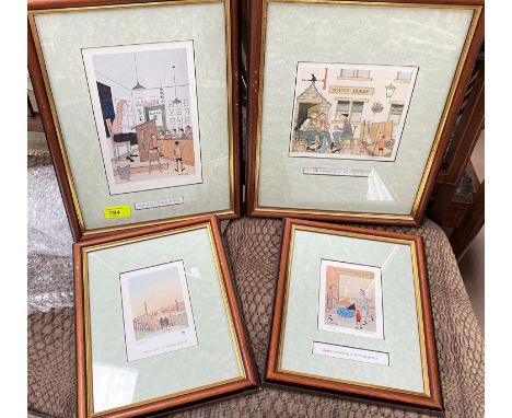 After Geoffrey Woolsey Works (British 1929-1933) - 4 pencil signed limited edition prints, framed and glazed 