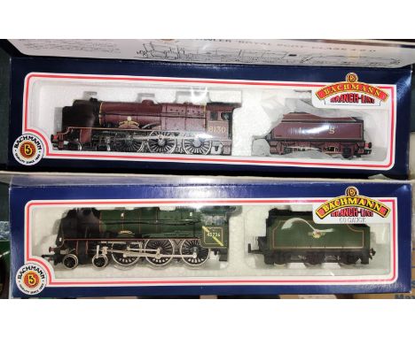 Two boxed Bachmann 00-gauge locomotives code 31-251 Green Livery and 31-279 Parrallel Boller Scott Maroon 