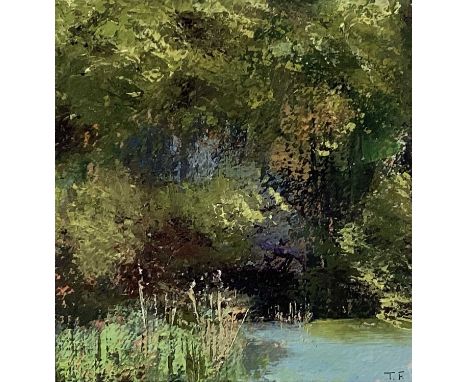 Terry Field oil on paper and a 20th century limited edition print - The Secret Fishing Lake, signed with initials T.F., 12cm 