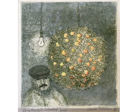 Sheila Robinson (1925-1988) signed coloured etching "Spice Market, Istanbul", dated '75, inscribed and signed in pencil, shee