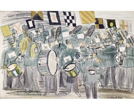 Raoul Dufy original School print - The Band, 50cm x 76cm, unframed