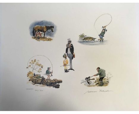 Norman Thelwell (1923-2004) signed print - Country Pursuits, numbered 585/2500, 28cm x 321cm, unframed