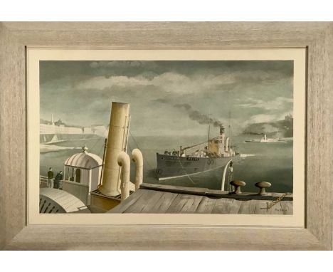 Felix Kelly (1914-1994) Drifter and Paddle Steamers, No. 15, a coloured lithographic Schools' print, printed by Baynard Press