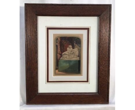 George Baxter print of the Great Exhibition, c 1851, 11.5cm x 7.5cm, in glazed frame