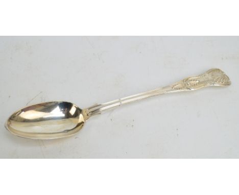 JOHN ALDWINCKLE & THOMAS SLATER; a Victorian hallmarked silver King's pattern basting spoon, initialled to the finial, London