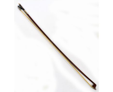 A silver mounted violin bow by Hill & Sons, stamped H&S, with two other violin bows (3).   CONDITION REPORT:  We are unable t