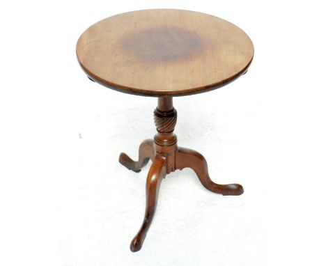 A 19th century mahogany tripod occasional table.