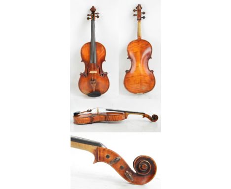 A full size German viola by Brüder Lutz, Schönbach, with two-piece back 42.5cm.   CONDITION REPORT:  Overall in good conditio