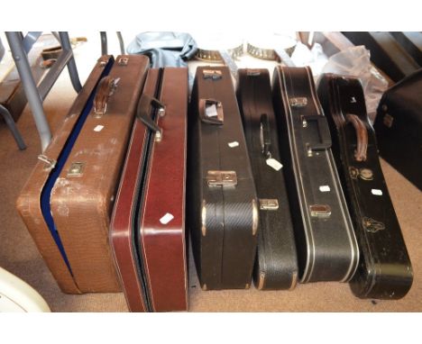 Six assorted violin/viola cases.