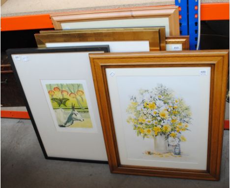 Prints including a limited edition lithograph by Ander Kase with certificate of authenticity, a further limited edition print