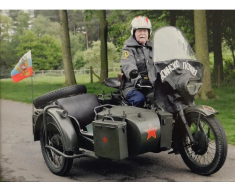 A 1952 Russian IMZ URAL M:72 motorcycle and side car, reg:VAS306. 750cc boxer engine, fitted with military accessories includ