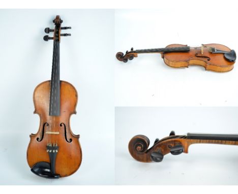 A small full size or lady's violin, by Wolff Bros, Violin Manufacturers, no.300, 1887, the two-piece back 34.5cm, cased with 