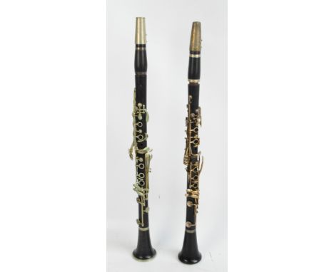 A Boosey & Hawkes 'Imperial' clarinet and another by Carl Meyer, in a single case.