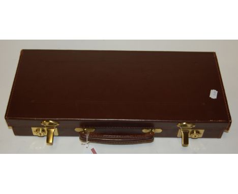 A mid 20th century Masonic stitched leather case and  contents to include sash and gloves