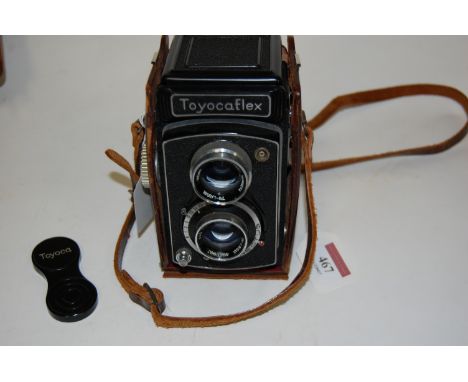 A leather cased Toyocaflex camera