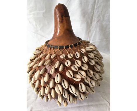 Gourd Rattle with Cowrie Shells