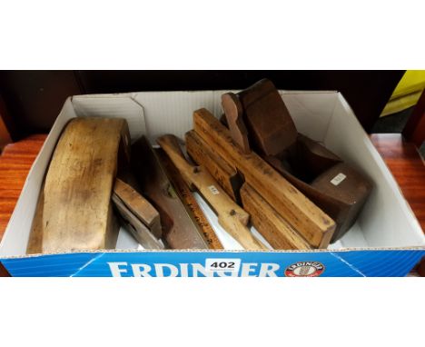 BOX OF WOOD TOOLS