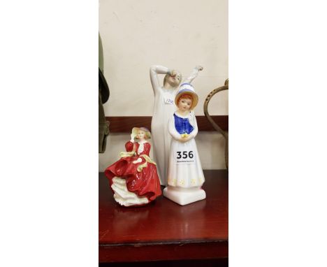 NAO FIGURE AND 2 SMALL DOULTON FIGURES