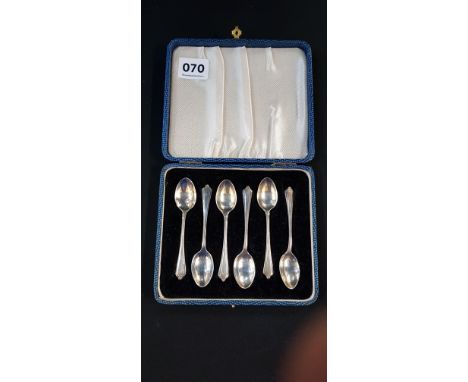 SET OF 6 CASED SILVER TEASPOONS - BIRMINGHAM