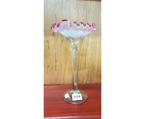 RUBY &amp; VASELINE GLASS VASE