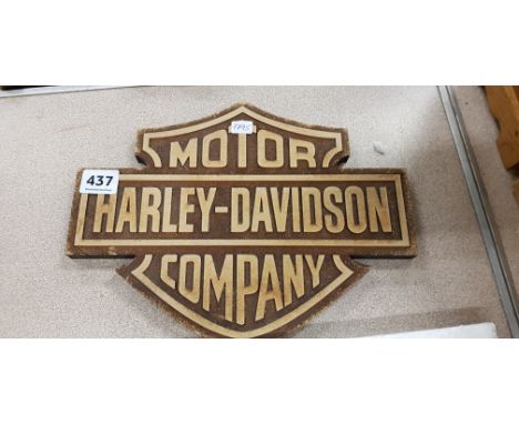 CARVED HARLEY DAVIDSON PLAQUE