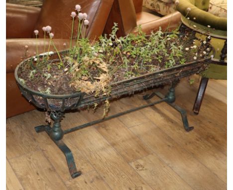 A wrought iron planter / trough, W.130cm, D.42cm, H.53cm