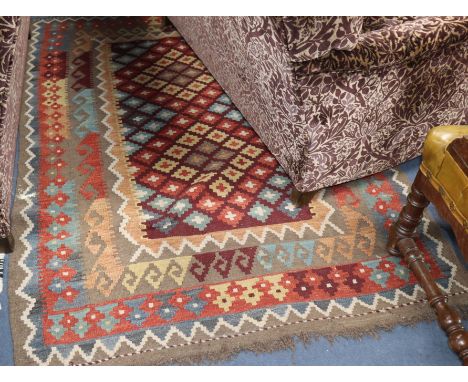 A Kelim polychrome tapestry rug, 200 x 120cm