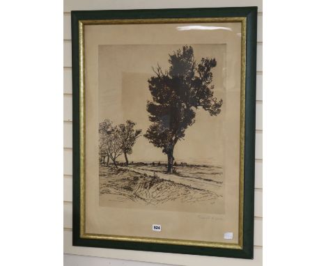 Robert Friedrich Karl Scholtz (1877-57), etching, Trees in a landscape, signed in pencil, 59 x 46cmCONDITION: Even buff tone 