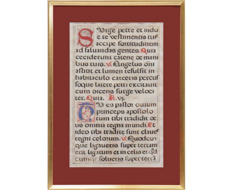 Original manuscript leaf of an Officium from the second quarter of the 16th century from Spain. It was written in a monastery