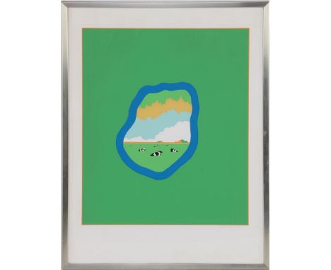Han Jansen (1931-1994)Hole in landscape, silkscreen dated 4-9-70, 50x42 cm