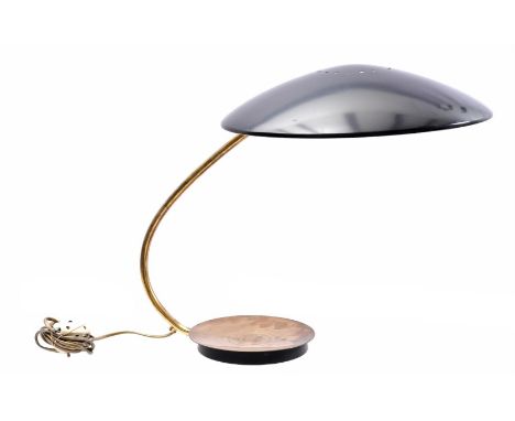 Christian Dell (1893-1974)Brass table lamp with black metal shade, Christian Dell for Kaiser Leuchten, Germany 1950s, model 6