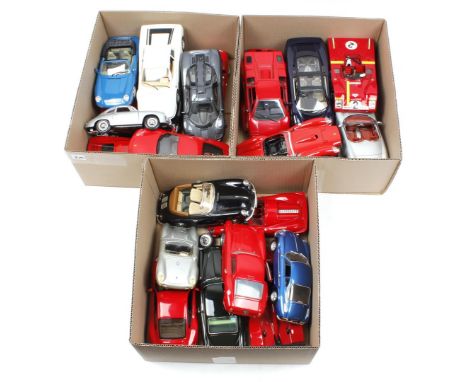 26 metal scale model cars, including the brands; Maisto, Tonka, Guilov, Jouef, Chrono, Mira, Burago, Anson, Hotweels, Norev a