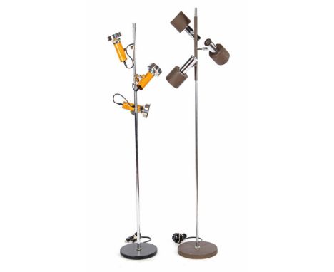 Two 3-light floor lamps, incl. Sölken Leuchten, Germany/Netherlands 1970s, 157 and 149 cm high