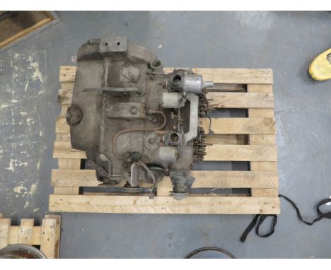 A believed Meadows 4ED enginenumbered 0503; together with four exhaust pipes, condition and completeness unknown, close inspe