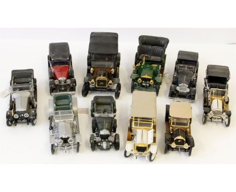 Ten precision die cast models of classic motor vehicles comprising ten Franklin Mint scale models 1929 Rolls Royce Phantom On