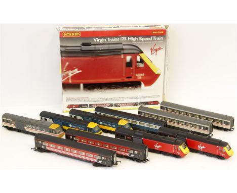 A boxed Hornby Virgin Trains 125 High Speed train set with HST power car, dummy power car and two Mark 3 Tourist Class coache