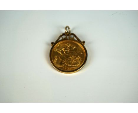 A Queen Elizabeth II gold sovereign, London mint, dated 1963, set in a 9ct gold  loose mount